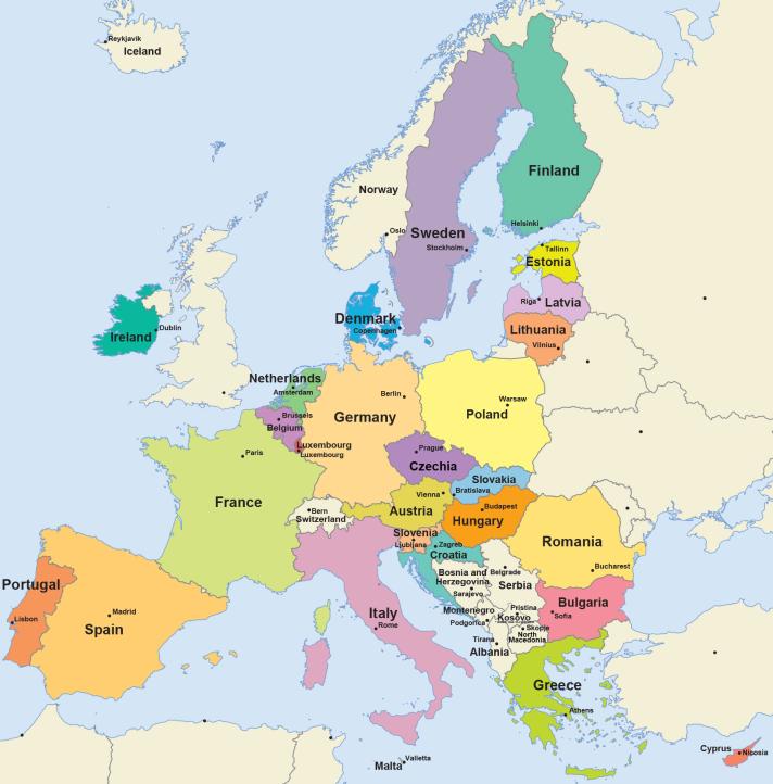European coverage map